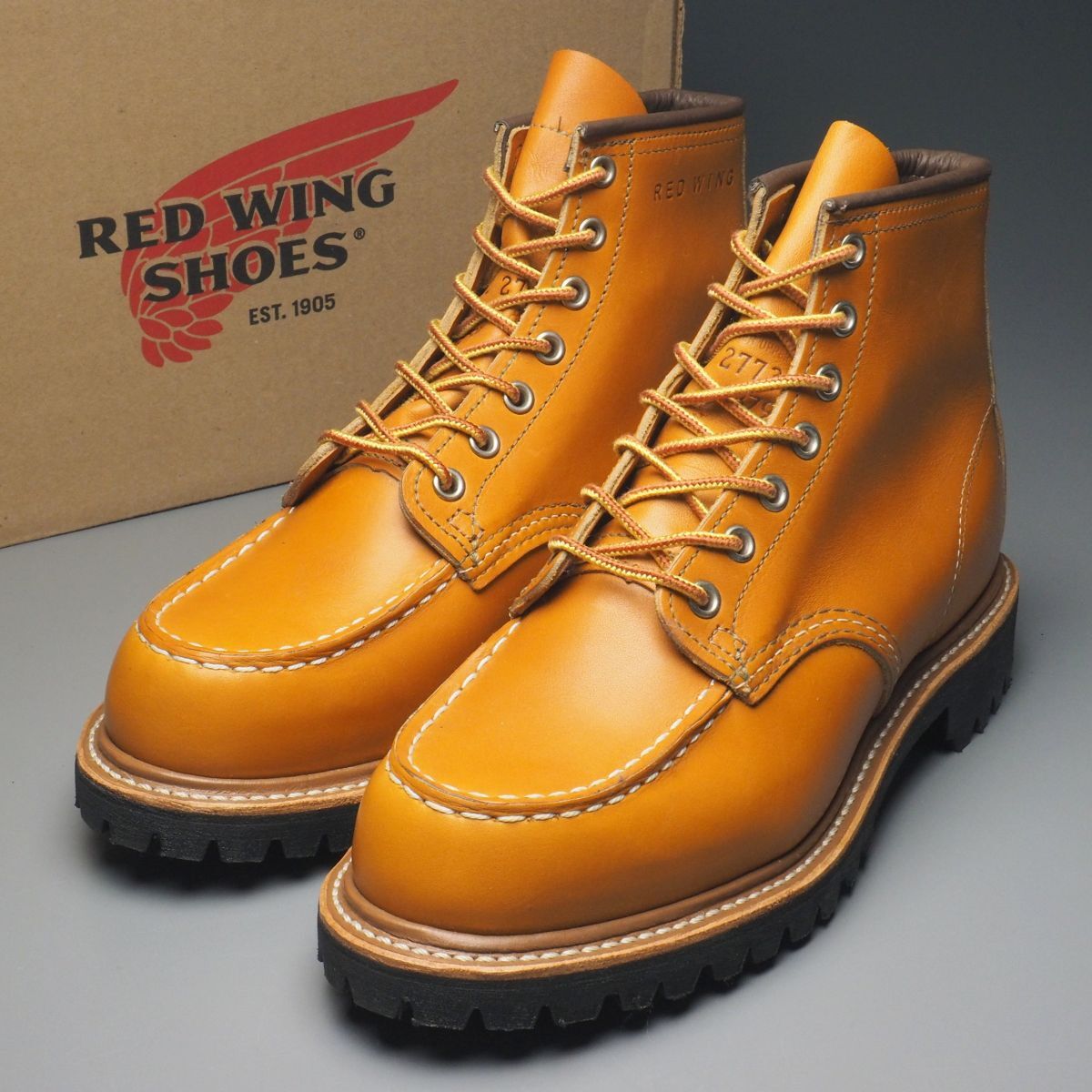 MG1341//レッドウイング/REDWING*＃9879/メンズ6.5E/アイリッシュセッター/ゴールドラセット セコイア/モックトゥ/レースアップブーツ/革靴_画像1