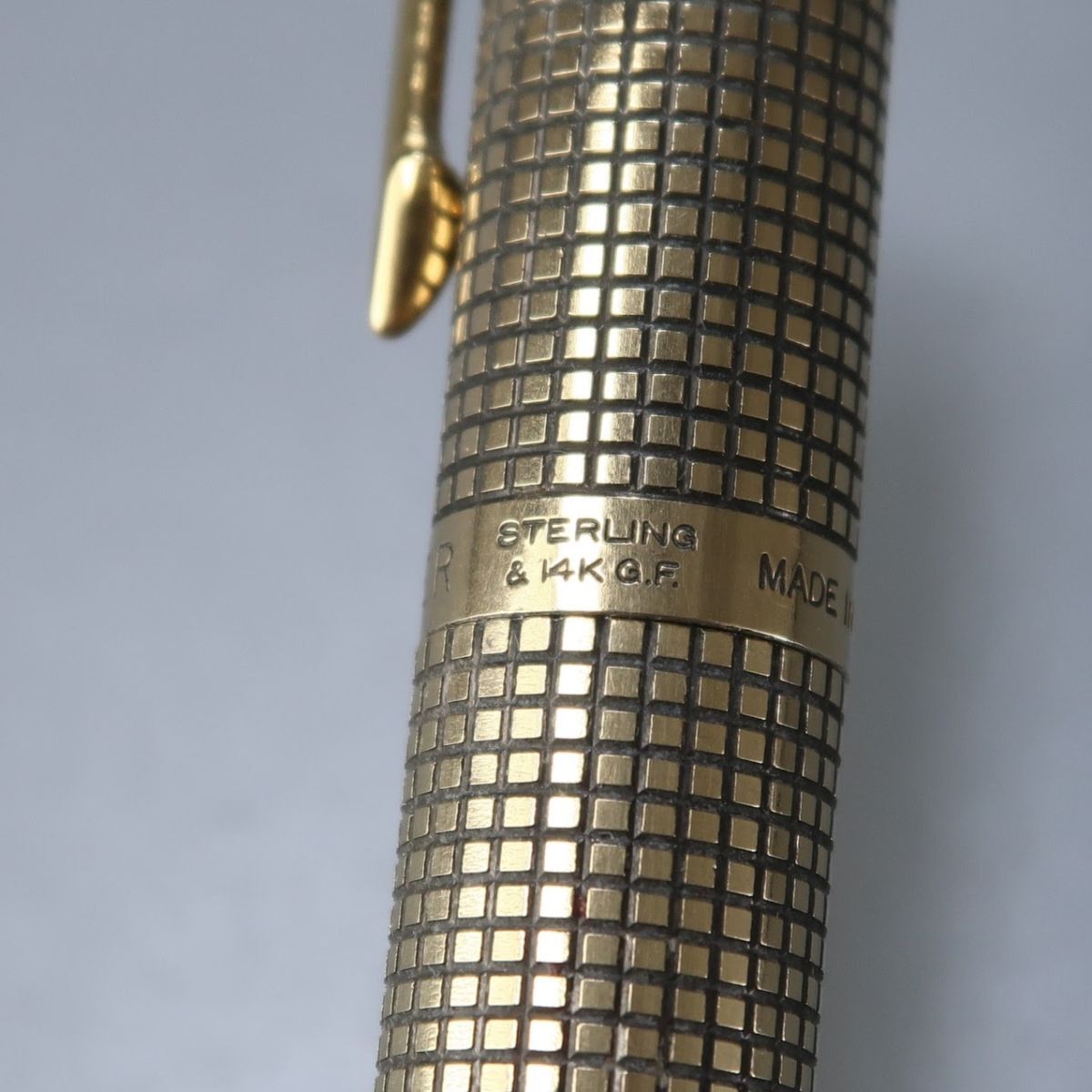 TH1274：ヴィンテージ*PARKER/パーカー*パーカー75*バーメイル*14K G.F./14金張り・スタリングシルバー*万年筆*フラットトップ*0メモリ_画像8