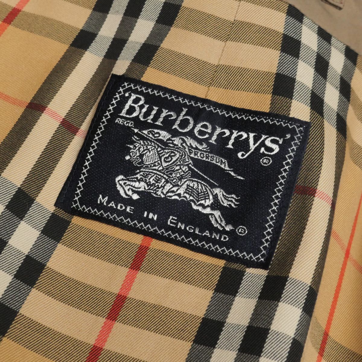 TG8018 英国製/Burberrys/バーバリー/ステンカラーコート/バルマカーンコート/ロングコート/カーキ系/メンズ_画像7