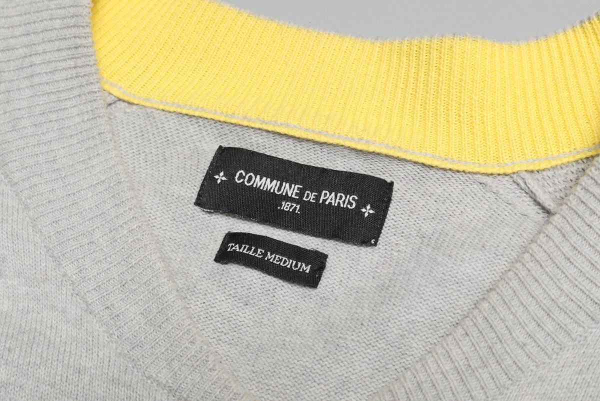 TH2982▽COMMUNE DE PARIS コミューンドゥパリ メンズM コットンニット ジップアップ カーディガン ブルゾン ジャケット マルチカラー_画像5