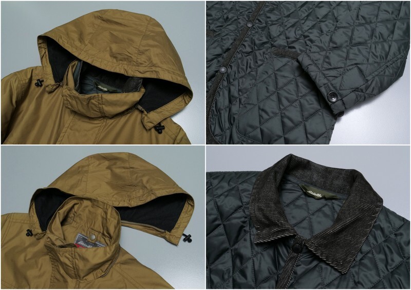 TG4386◎Eddie Bauer エディーバウアー WEATHEREDGE ウェザーエッジ キルティングライナー フード ナイロン ジップアップ コート カーキ S_画像6