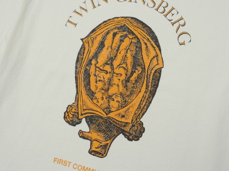 GP4651◇アンダーカバー/UNDERCOVER/アンダーカバーレコーズ TWIN GINSBERG TEE 半袖 プリント Tシャツ カットソー メンズ4 アイボリー系_画像5