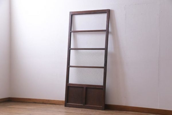 R-036185 昭和レトロ ラワン材 味わい深い趣のドア(ガラス扉、建具