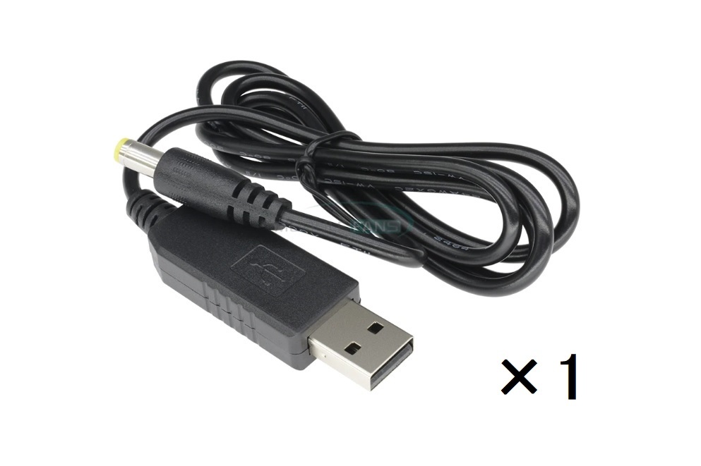 送料120円～ 電圧変換ケーブル USB-DC変換 USB5V入力 DCプラグ12V出力 昇圧ケーブルの画像1