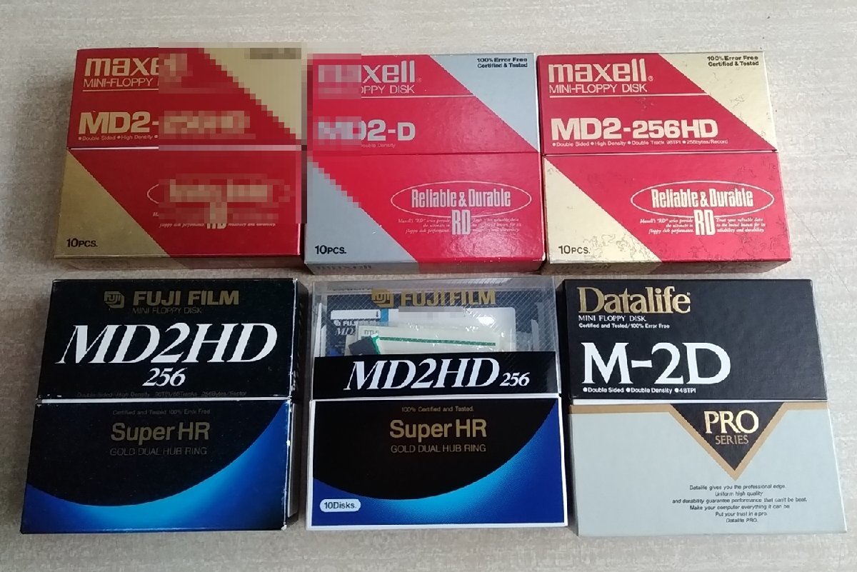[W3816] 中古 ミニフロッピーディスク約50枚セット / MD2-250HD MD2-D MD2HD SuperHR KAO maxellほか 5インチFD 内容未確認 現状 ジャンク_画像2