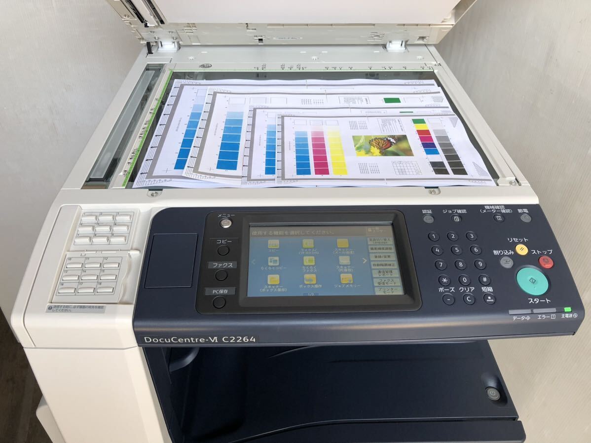  счетчик немного (.5654 листов ) б/у XEROX Fuji Xerox полный цветная многофункциональная машина DocuCentre-VI C2264 ( 4 уровневая кассета ) dcvi c2264