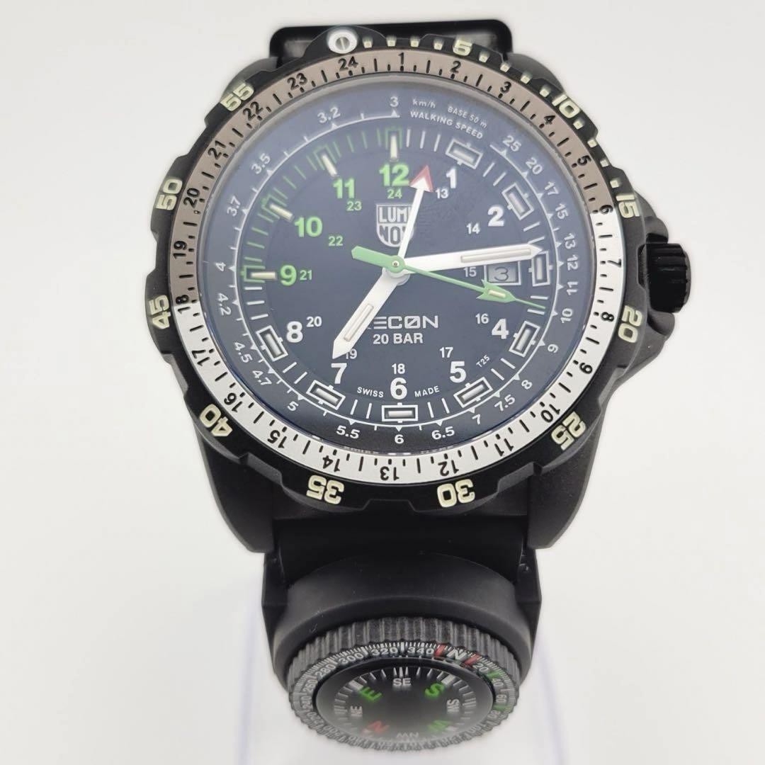 極美品 LUMINOX ルミノックス RECON SERIES 8830 リーコン ナビゲーション コンパス付き クォーツ 腕時計 メンズ グリーン ブラック