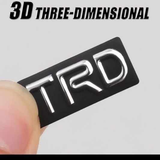 TRDメッキ調立体ステッカ4枚組激安価格値引き不可。。TRDロゴがレッドございます。