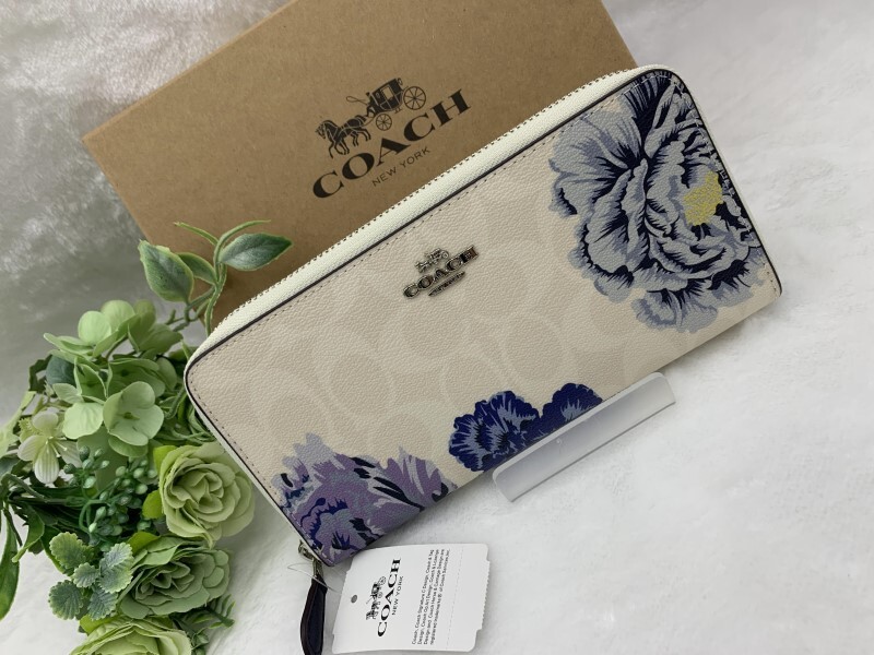 コーチ COACH 長財布 財布 レディース 花柄 プレゼント 贈り物 ギフト シグネチャー ロング ジップ 新品 未使用 ファッション C6656 C174_画像2