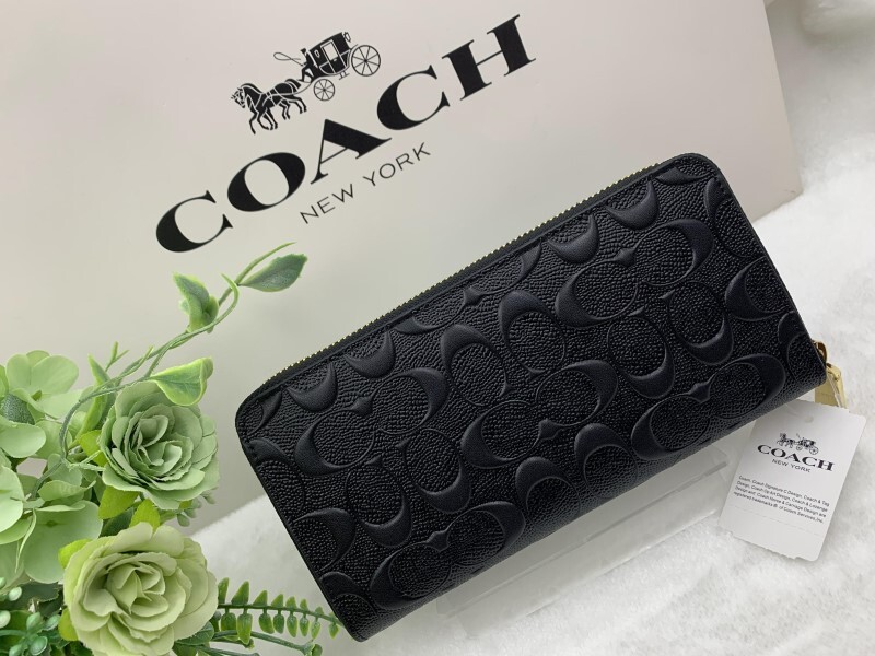 コーチ COACH 長財布 財布 メンズ ブラック黒 プレゼント 贈り物 シグネチャー ロング ジップ 新品 未使用 ファッション F53834 C106_画像4