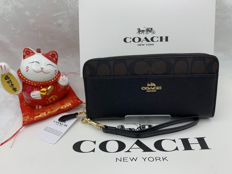 コーチ COACH 長財布 財布 メンズ プレゼント 贈り物 シグネチャー ロング ジップ ス トラップ付き 新品 未使用 ファッション F76971 C042