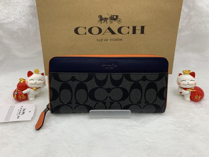 コーチ COACH 長財布 財布 シグネチャー アコーディオン ウォレット 贈り物 ギフト ロング ジップ ファッション 新品 未使用 F8202 A199_画像1