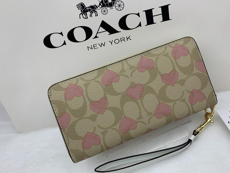 コーチ COACH 長財布 財布 ハート プリント カジュアル フォーマル エレガント シンプル シグネチャー ジップ 新品 未使用 CQ147 C340_画像4