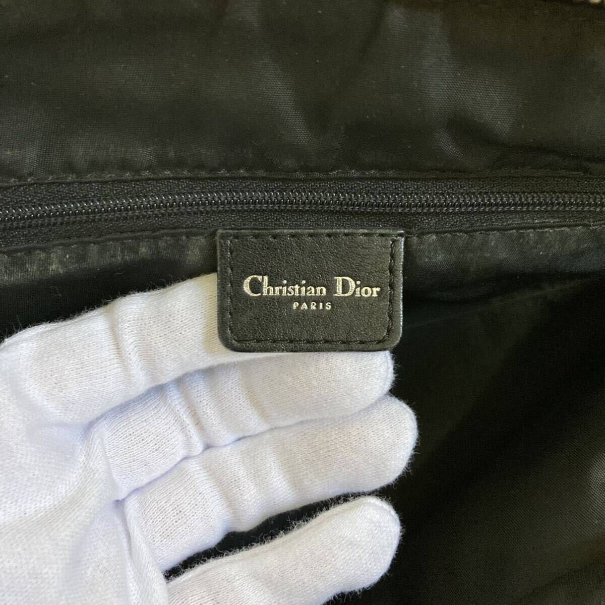 Christian Dior クリスチャンディオール ハンドバッグ トロッター ジャガード CD金具 ネイビー_画像7