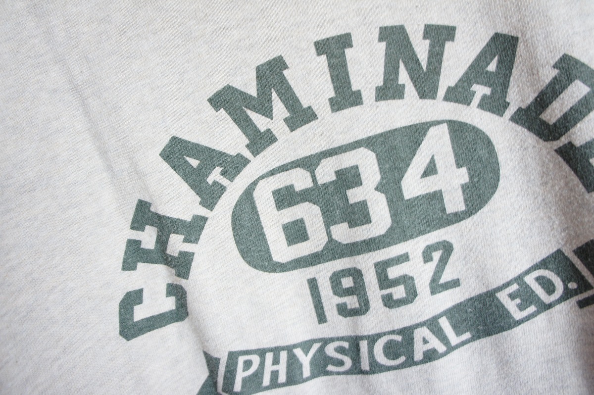 美品 21SS WAREHOUSE ウエアハウス CHAMINADE 634 カレッジ Tシャツ 半袖カットソー Lot 4601 白灰326O_画像3