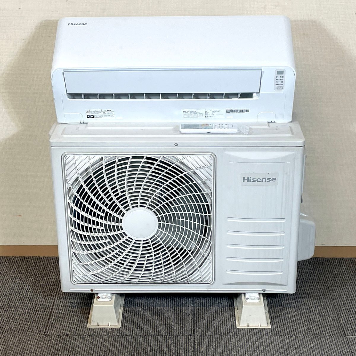 【福岡】ルームエアコン◆ハイセンス◆内機：HA-S40E2-W 外機：HC-S40E2◆リモコン◆200V◆4kw◆モデルR使用品◆※2個口発送◆BR4553_Yyの画像1