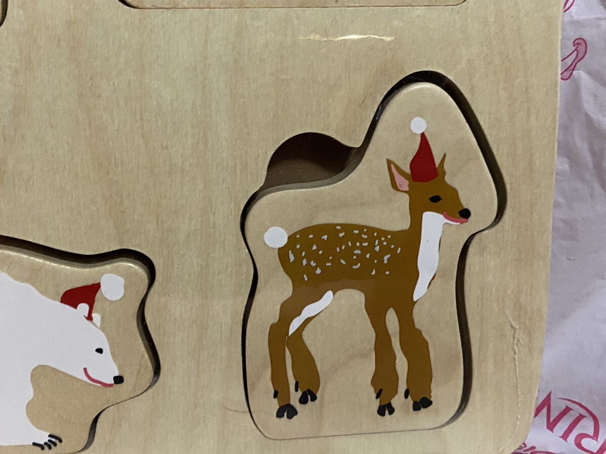 ☆未開封 IKEA 2021冬のクリスマス 動物 木製 ジグソーパズル キツネ トナカイ 小鹿 シロクマ Fox reindeer fawn polar bear パズル_画像7
