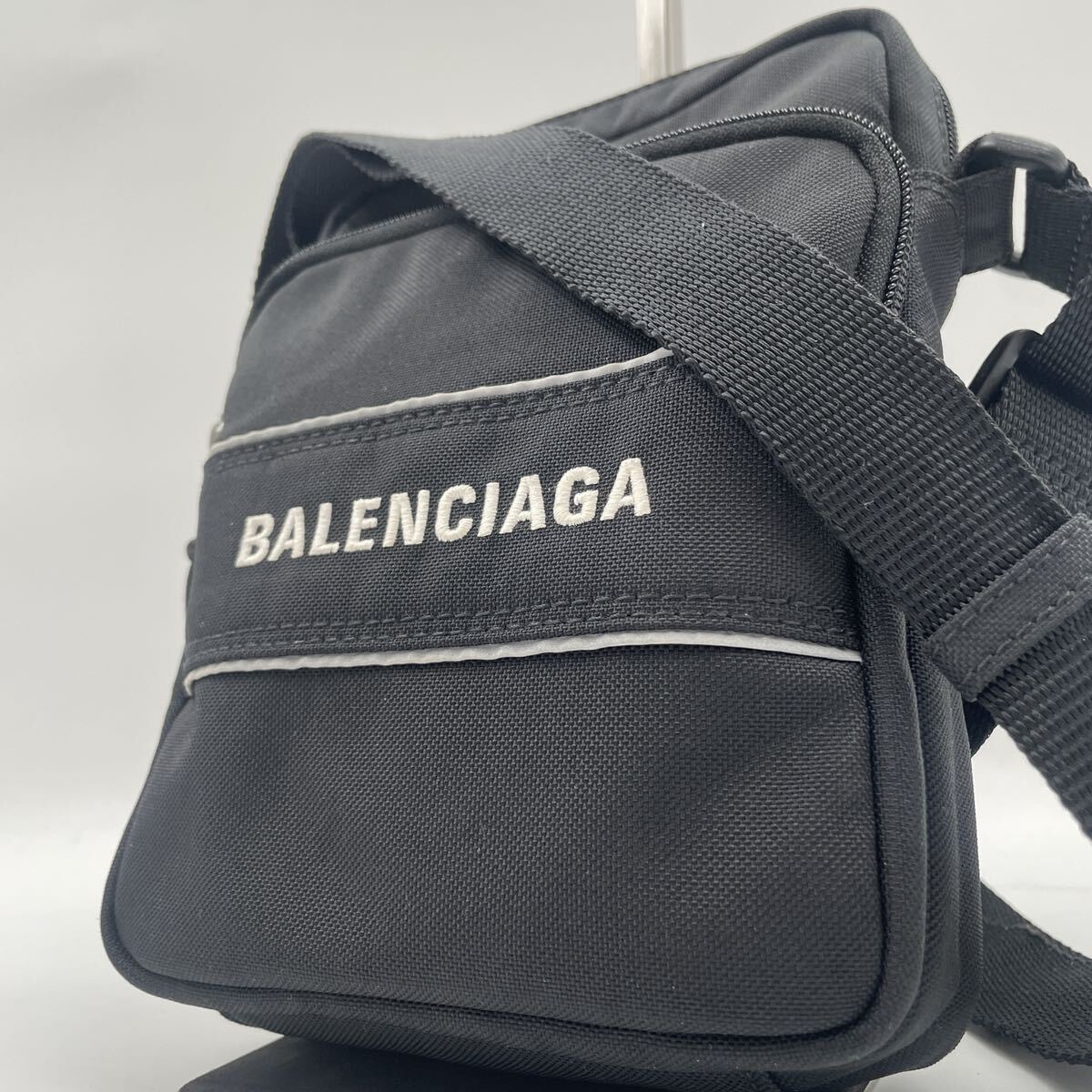 * превосходный товар *BALENCIAGA Balenciaga SPORT спорт маленький сумка "почтальонка" сумка на плечо Logo чёрный черный 638657 мужской 