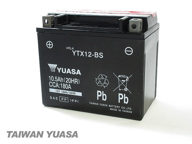 台湾ユアサバッテリー YUASA YTX12-BS ◆互換 ゼファーX ゼファー750 バルカン400 ZZ-R400 ZR-7S ZX-7R ZX-9R KLE400_画像3
