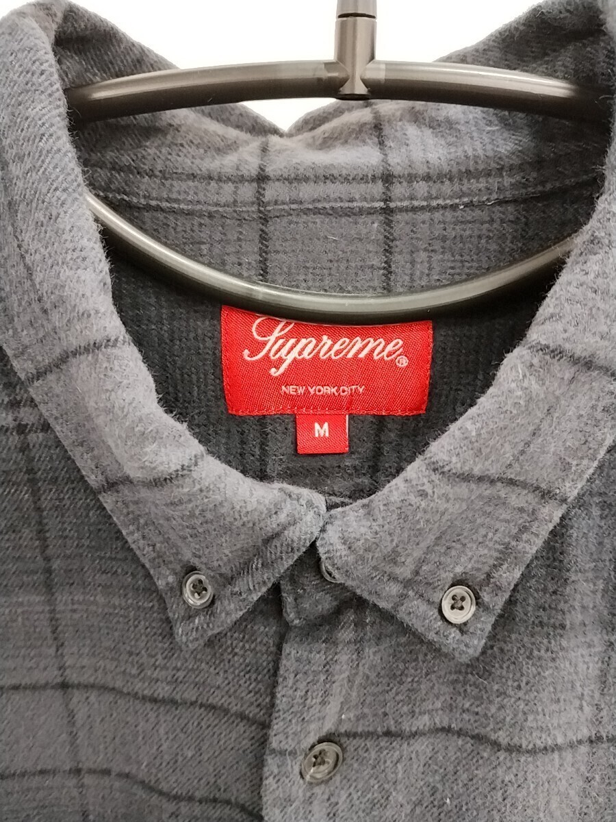 【美品☆売り切り】Supreme 23SS ネルシャツ 長袖シャツ ブラック チェック 古着 チェック柄 shadow plaid flannel shirt シュプリーム_画像4