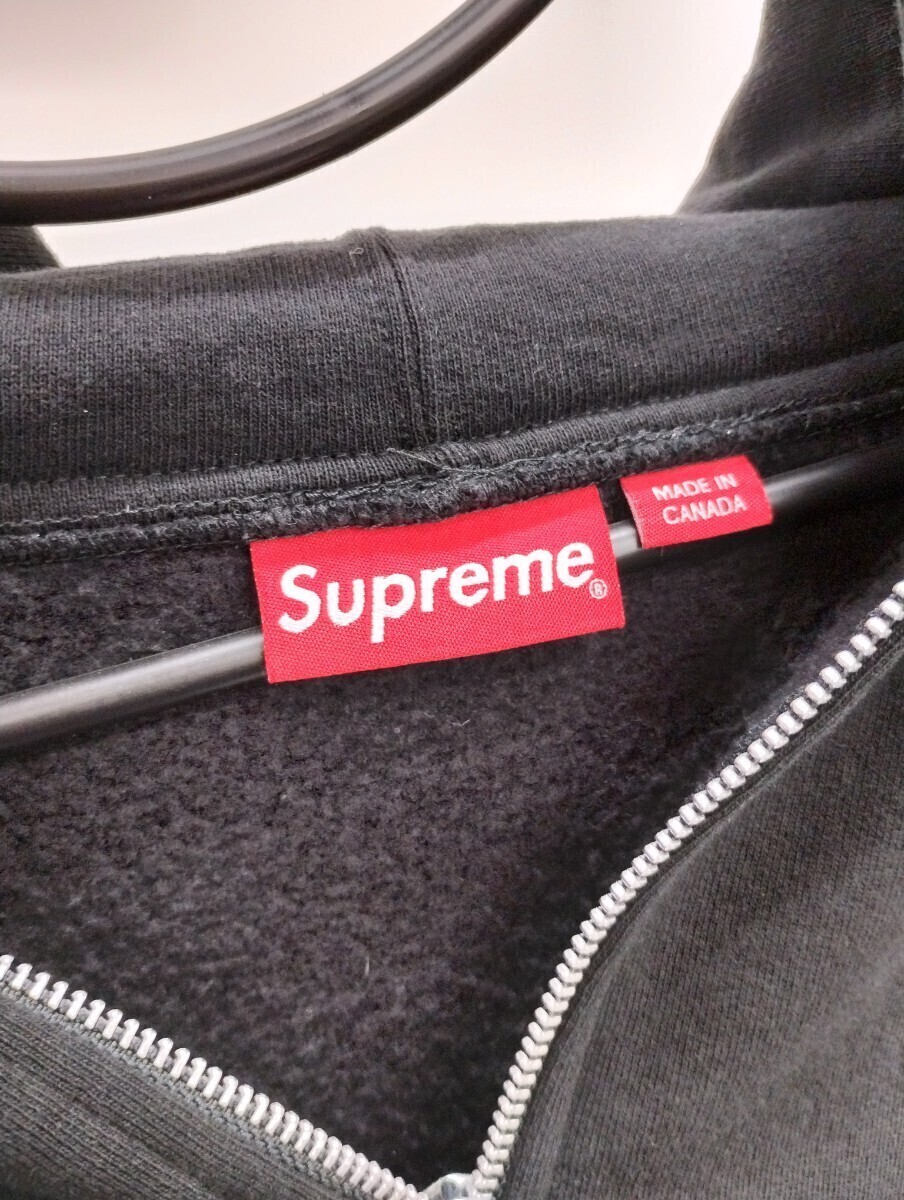 【美品・売り切り】Supreme Small Box Zip Up Hooded Sweatshirt black シュプリーム スモールボックス パーカー スウェット フルジップ 黒_画像4