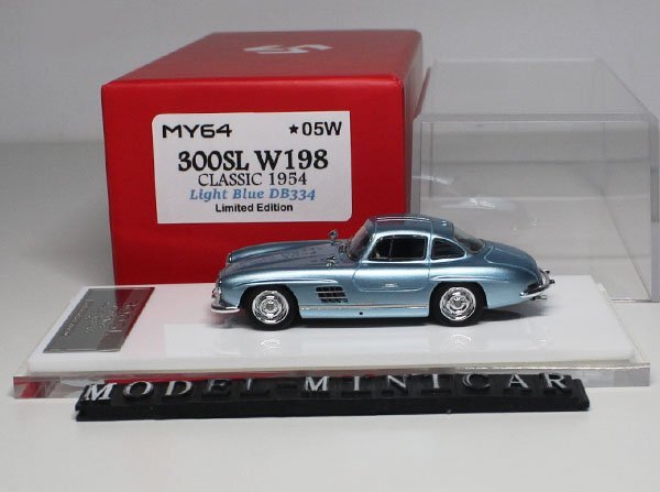 ▲入手困難！限定品！SCM MY64 1/64 メルセデス ベンツ Benz 300SL #05W W198 CLASSIC 1954 Light Blue 新品 Resin Model