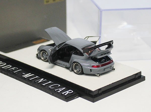 ▲限定品！Grey！全開閉！PGM 1/64 ポルシェ Porsche 911 993 RWB 金属製の画像4