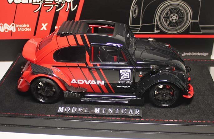 ▲最後1台！超美品！世界限定100台！ADVAN！Wide Body！世界限定！VW 1/18 Beetle ビートル Robert Design RWB 新品 Resin Model