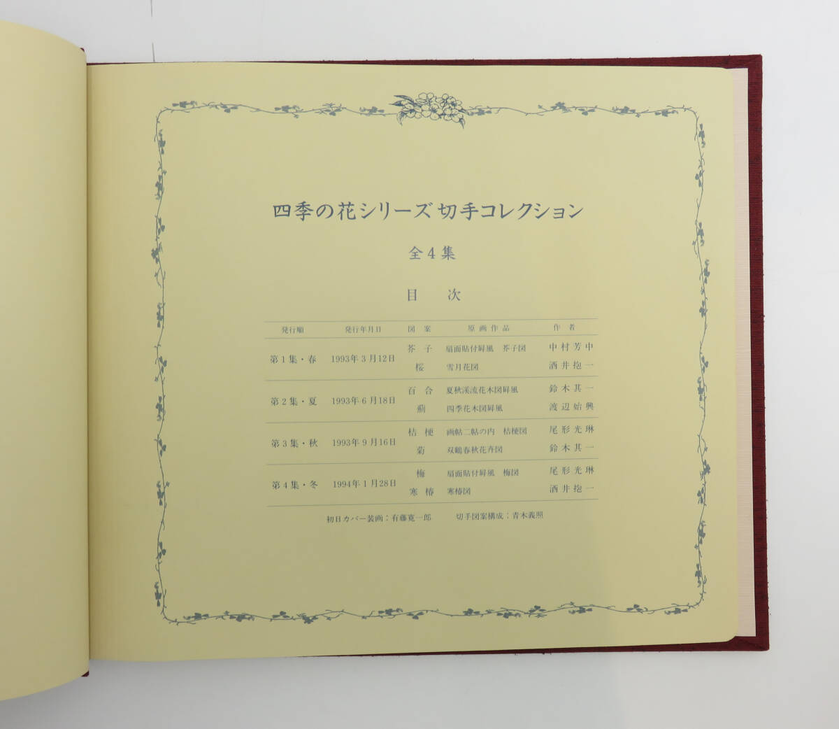 ☆四季の花シリーズ切手コレクション 全4集 16ページ 1993年 初日カバー 郵趣サービス社 の画像4