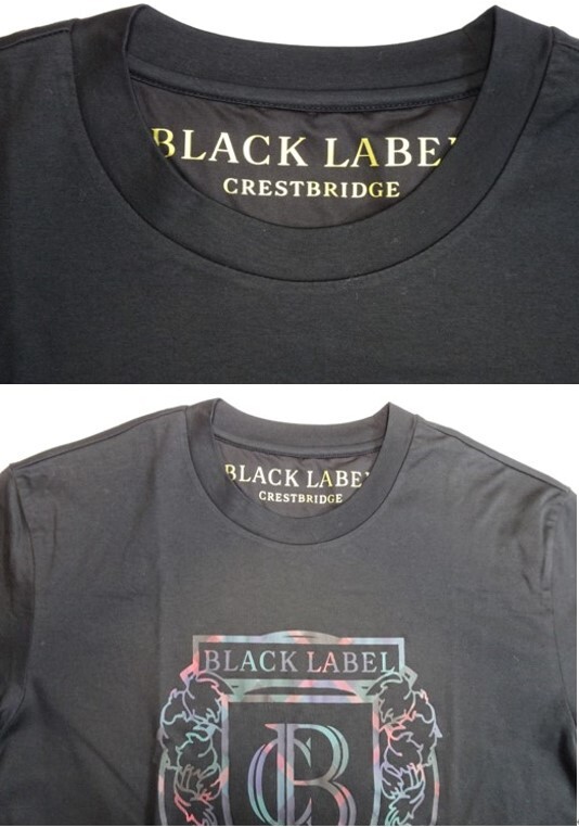 ブラックレーベル クレストブリッジ  丸首  半袖  Tシャツ 黒  定価 18700円  109  Lサイズ  ⑬の画像7