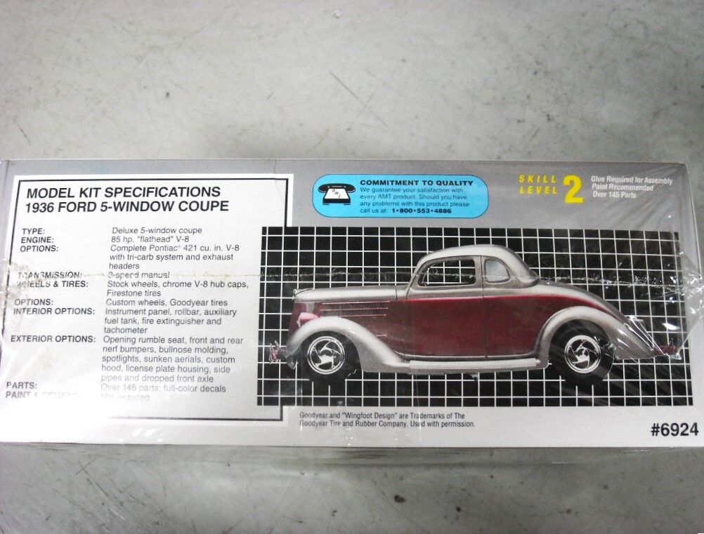 １９３６ フォード ５ウインドウクーペ　１/２５＊ＡＭＴ/ＥＲＴＬ_画像2