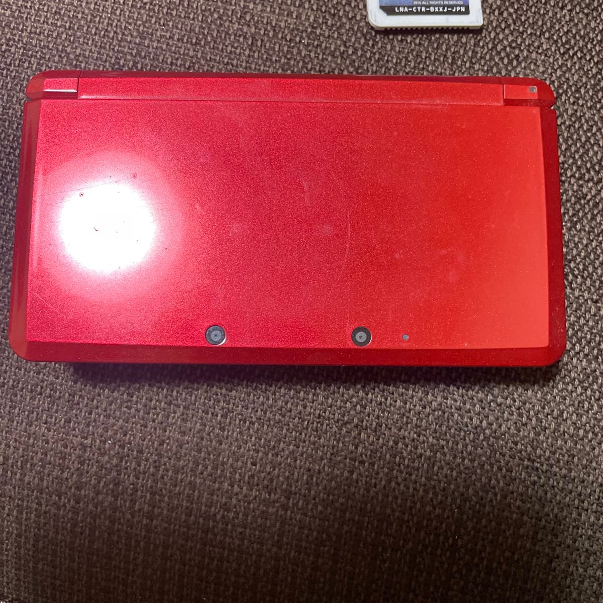 【動作確認済み、初期化済み】3DS 任天堂 赤　モンスターハンタークロスのソフト付き