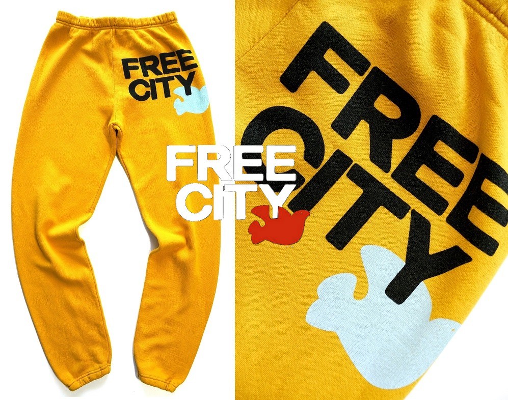 新品2.5万【フリーシティー/FREECITY】米製/USモデル/ふんわり柔らかな極上触感/洒脱なアイコンロゴスウェットパンツS/日本サイズS-M-L相当_画像1