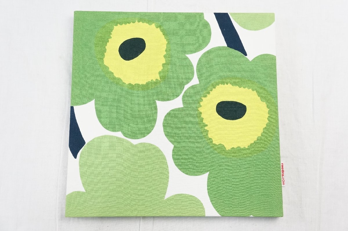 01▼【中古/3点セット】racOra/ラコラ Marimekko マリメッコ ファブリックパネル セット グリーン 花柄 30×30cm インテリア△803N9の画像8