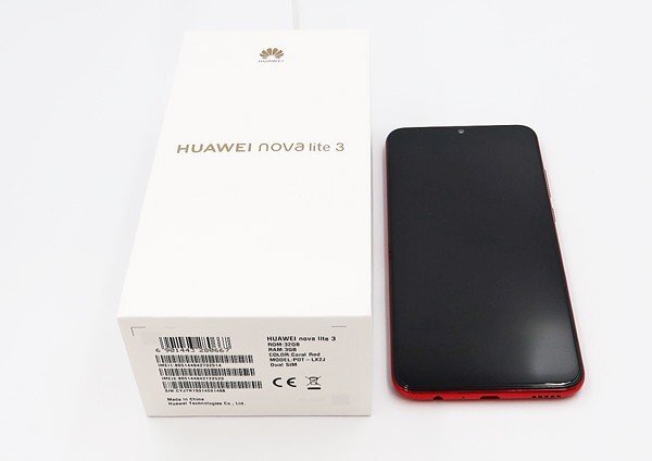 ◇【HUAWEI】nova lite 3 32GB SIMフリー POT-LX2J スマートフォン レッド_画像9