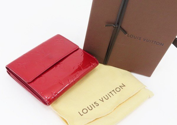 ◇【LOUIS VUITTON ルイ・ヴィトン】Wホック財布 M93529 ヴェルニ/ポムダムール_画像2