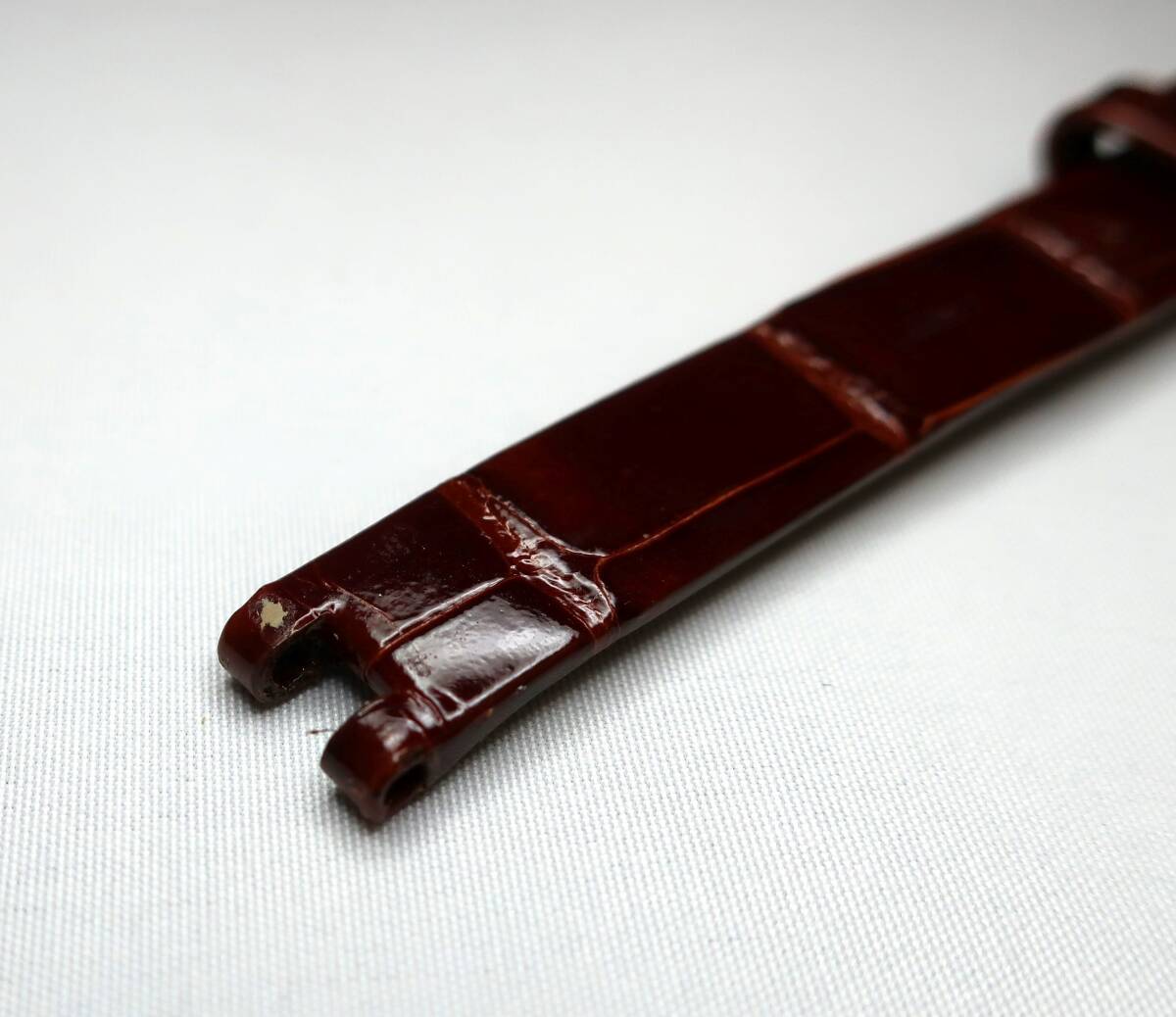【純正品】【中古】Cartier カルティエ ミニ ベニュワール クロコダイル レザーベルト KD4G2R93 ブラウン 純正ベルト レディース 時計 の画像3