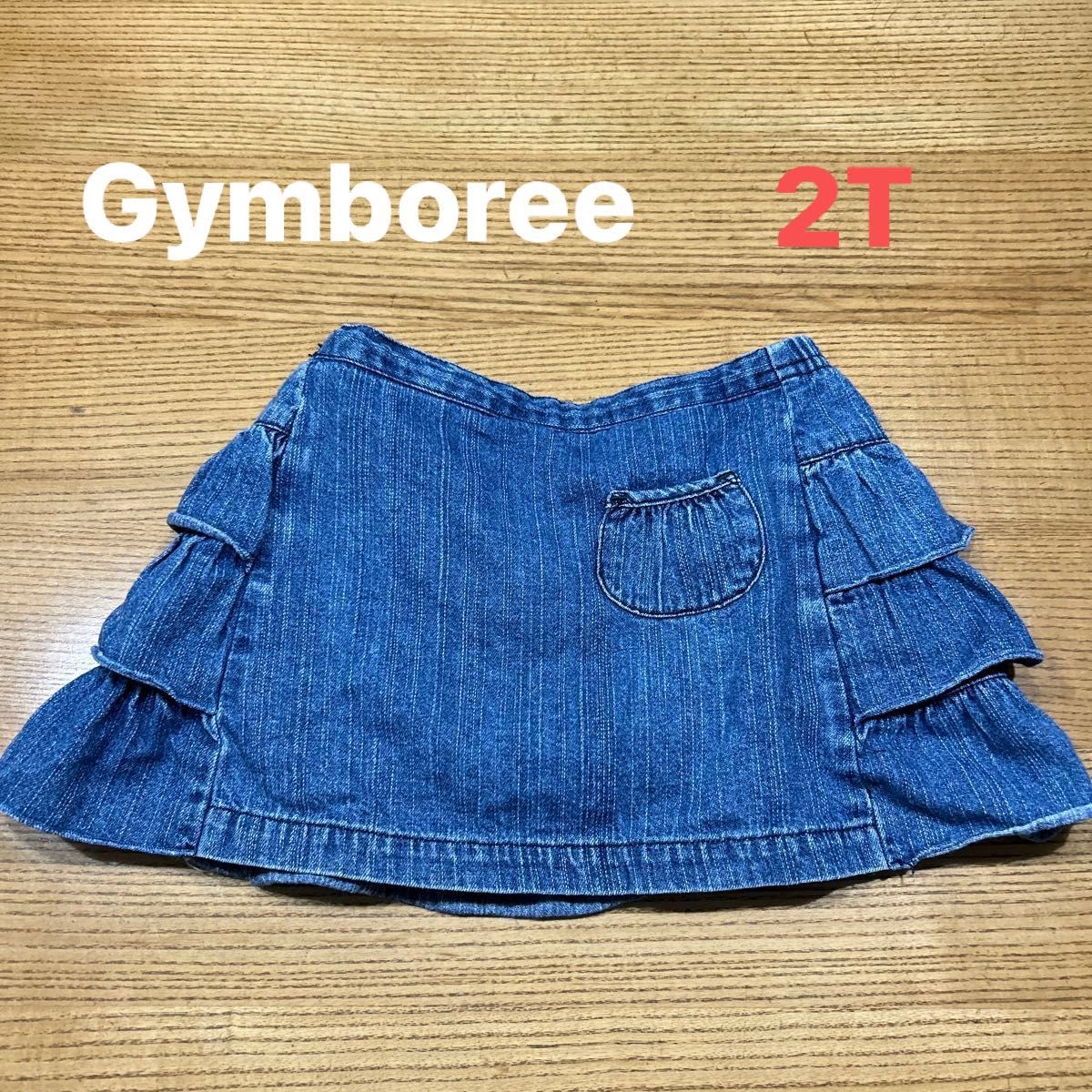 【Gymboree】ティアード デニムスカート 3段フリル スカート インナーパンツ付き 2T (95cm)