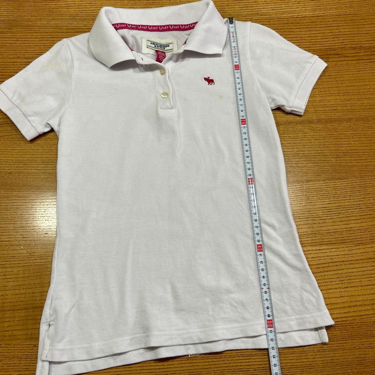 【ABERCROMBIE& FITCH】(USED)アバクロ レディース 白  半袖 ポロシャツ Sサイズ