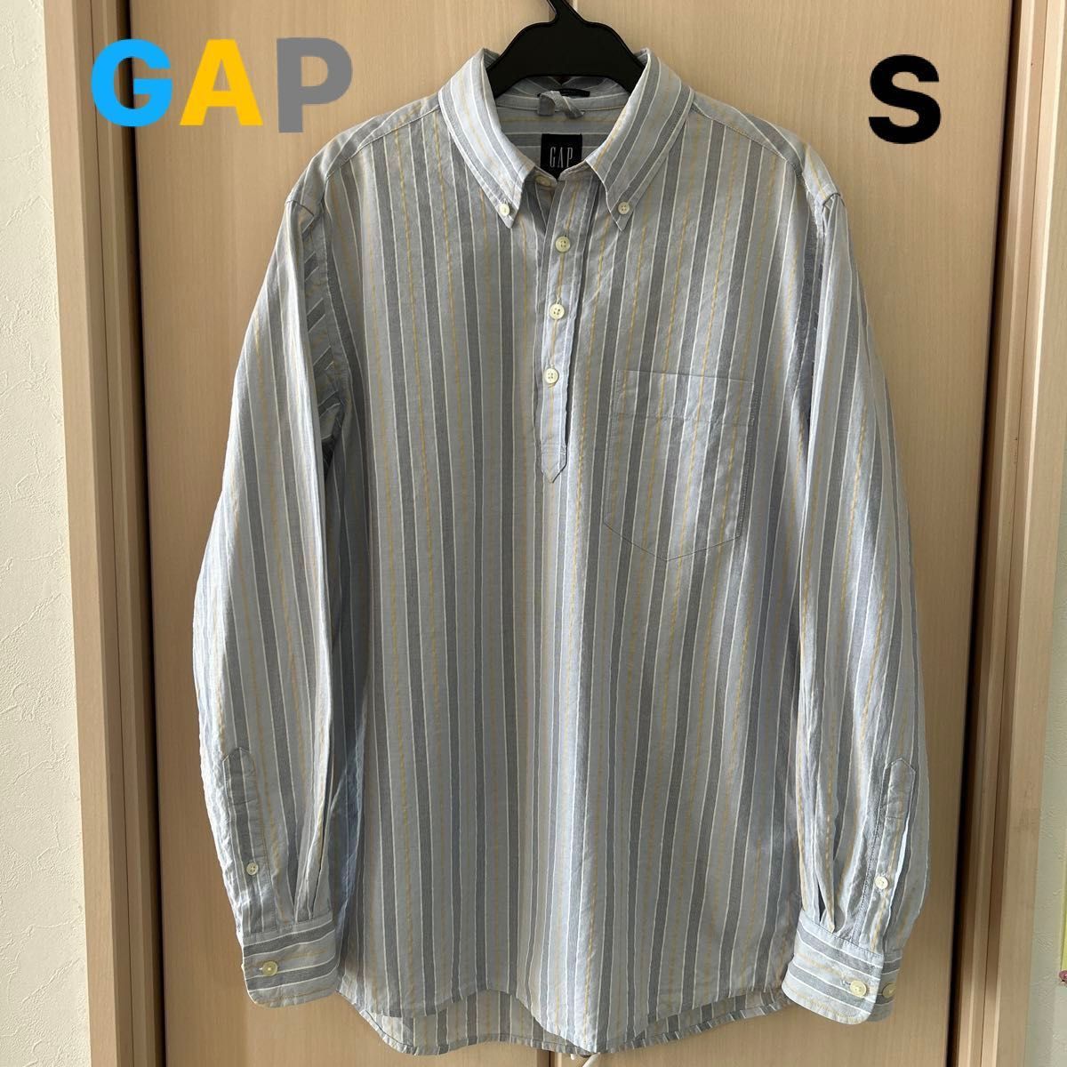 【GAP】(USED) メンズ ストライプ プルオーバー 長袖シャツ ボタンダウンシャツ Sサイズ