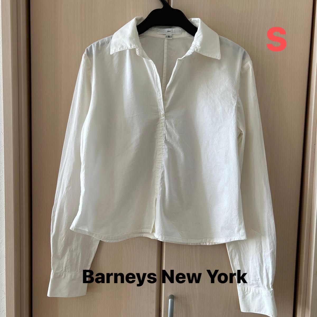 【Barneys New York】(USED)レディース 白 長袖シャツ ショート丈シャツ S バーニーズニューヨーク