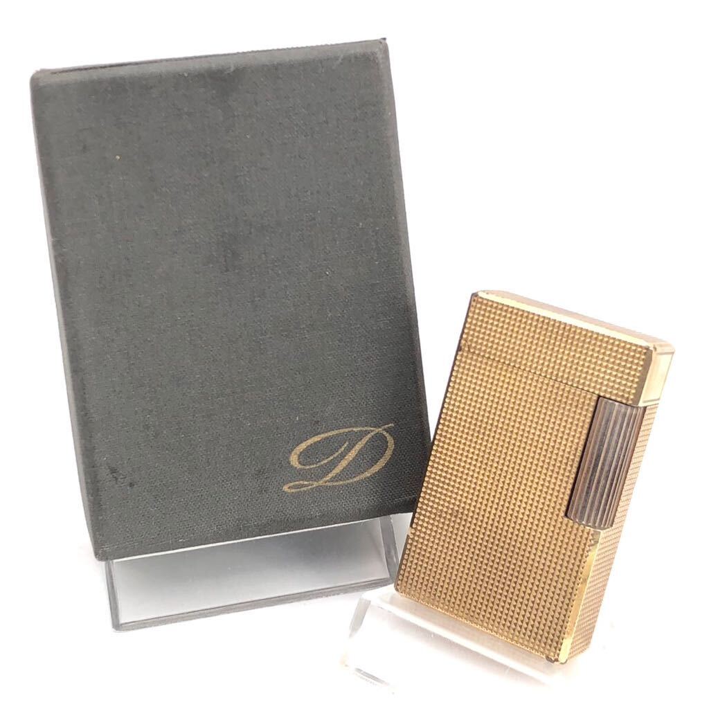 【火花◯】 S.T.Dupont デュポン ライン1L ゴールドカラー ライター 喫煙具 箱