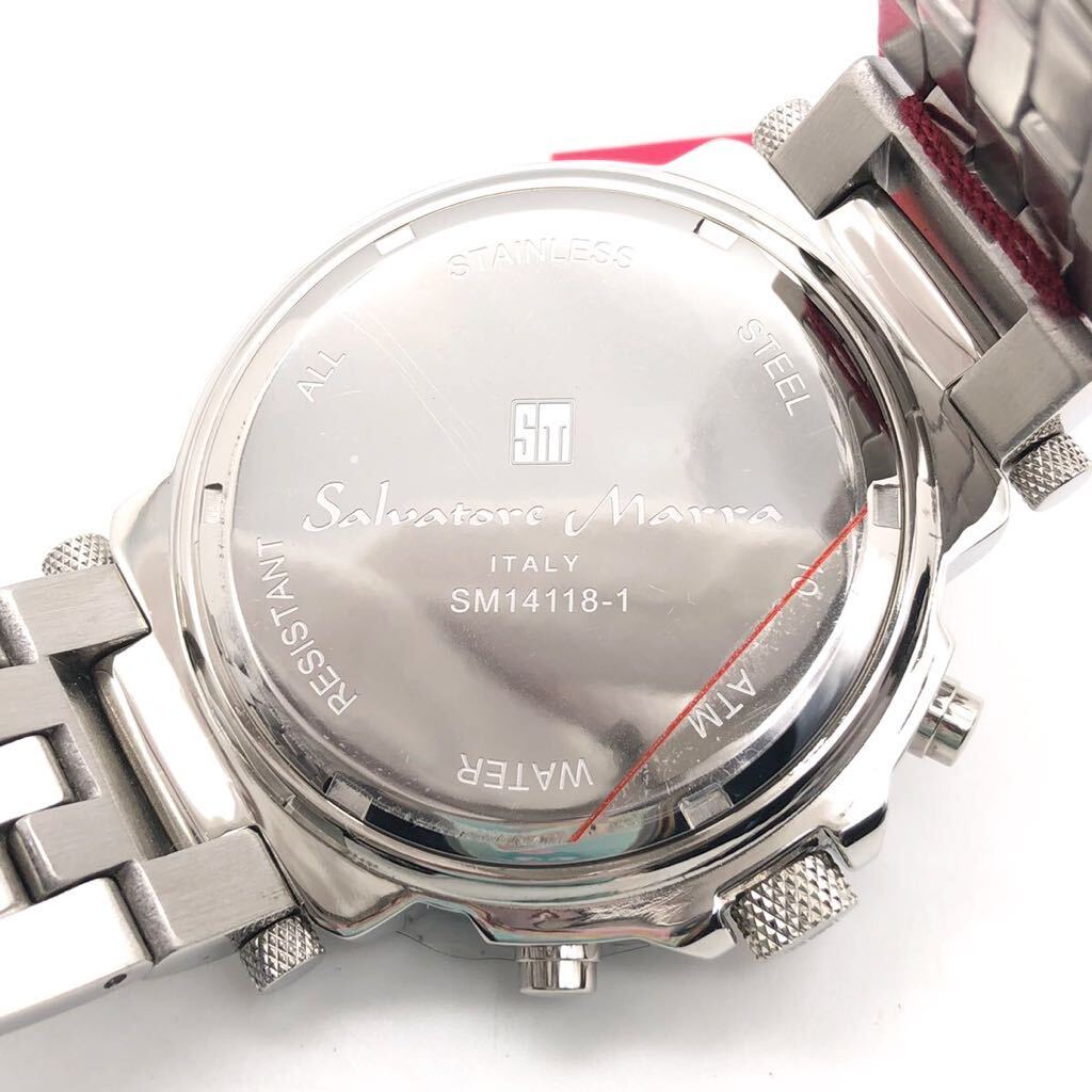 【未使用品】 Salvatore Marra サルバトーレマーラ クォーツ メンズ 腕時計 10気圧防水 シルバー SM14118 箱