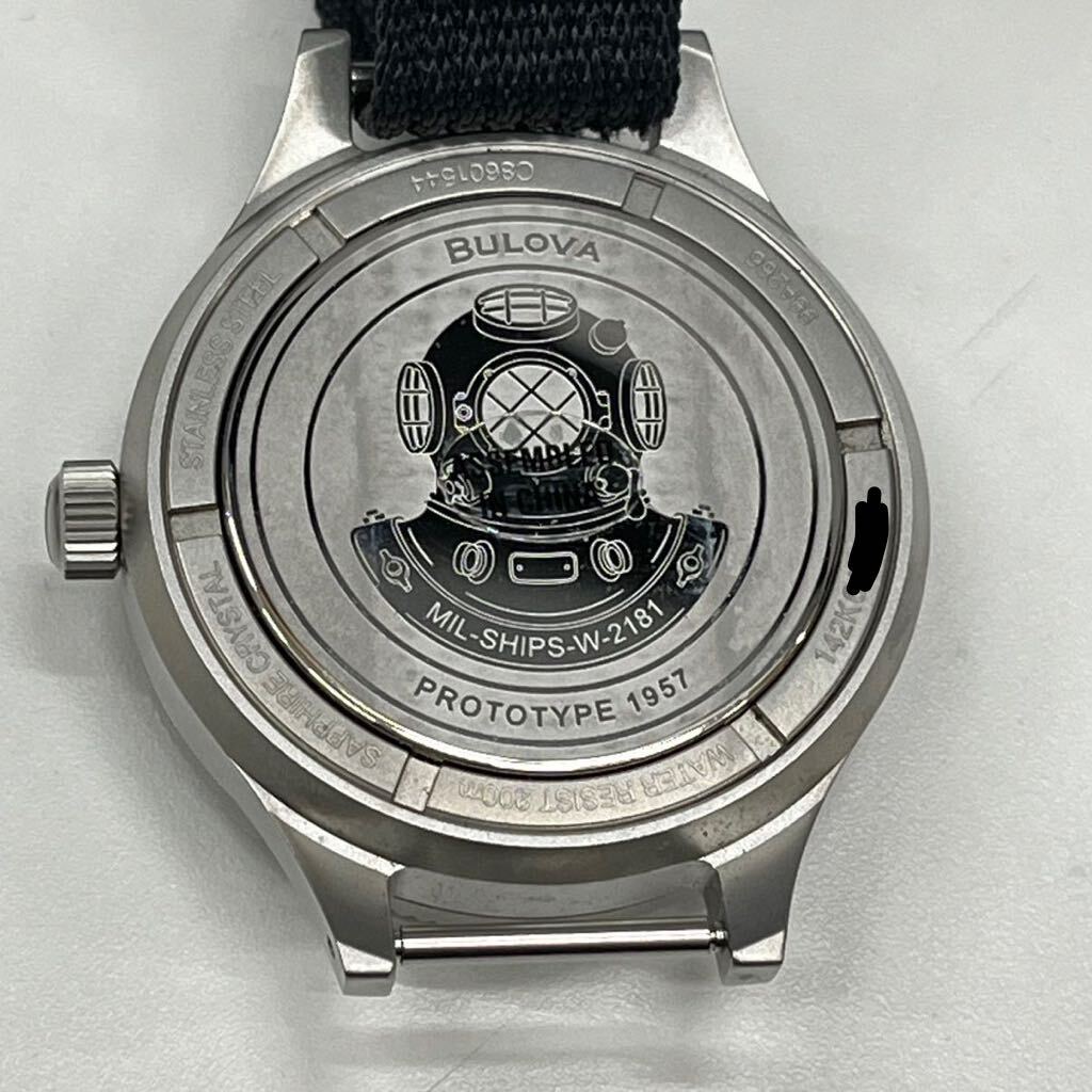 B3142【中古美品】/ BULOVA 98A266 アーカイブス ミルシップ 自動巻き 箱 アナログ ブローバ 復刻版_画像8