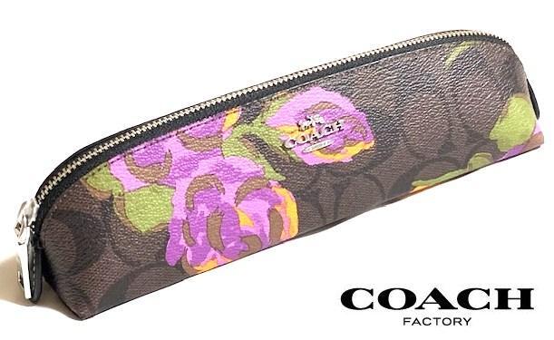 特価！ 可愛い COACH コーチ シグネチャー 花柄 プリント PVC ペンケース CL454 新品本物_画像1