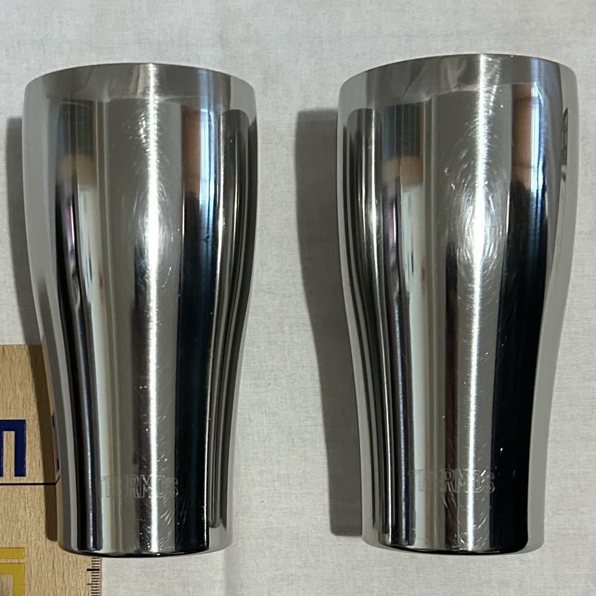 ★THERMOS★真空断熱タンブラー★JCY-400(SM) 052612CA★2個セット★STAINLESS STEEL MIRROR★アメトーーク！千原ジュニアさん紹介★400ml_正面(下部にロゴ刻印)