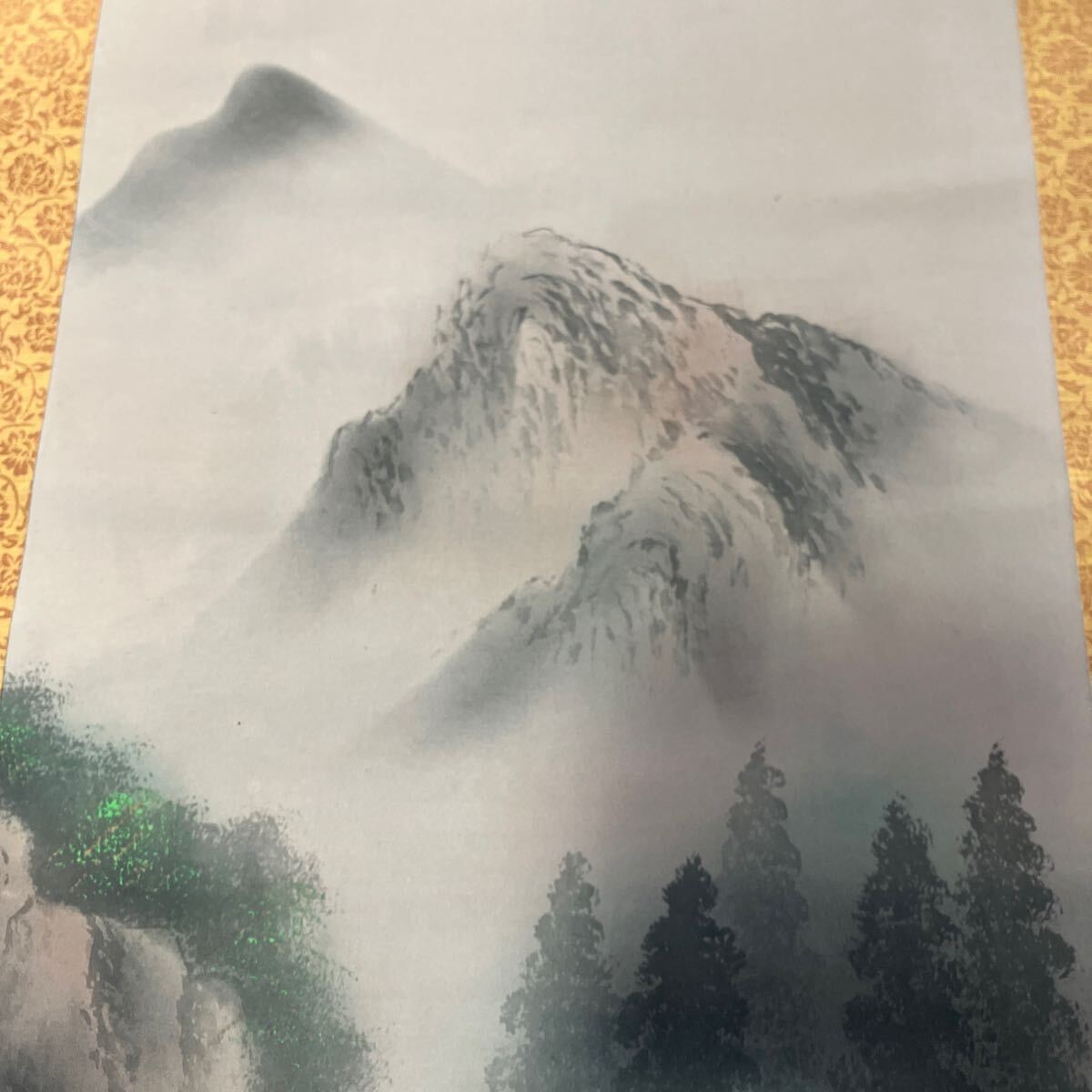 【模写】掛軸 玉泉 絹本 山水 箱無 同梱可能 No.35_画像6