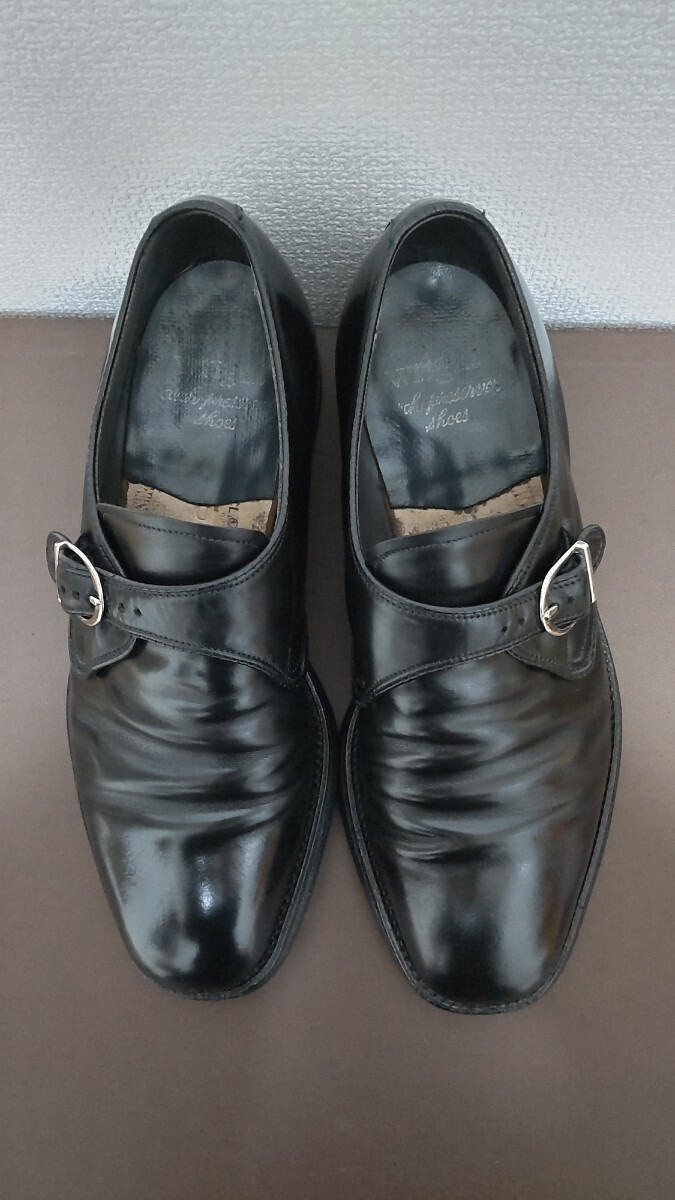 wright light leather shoes monk strap US7.5D 25.5cm Vintage Alden flow car im correction shoes 