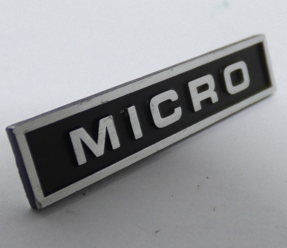 #MICRO micro . machine aluminium emblem Logo plate MR-411 width 47mm