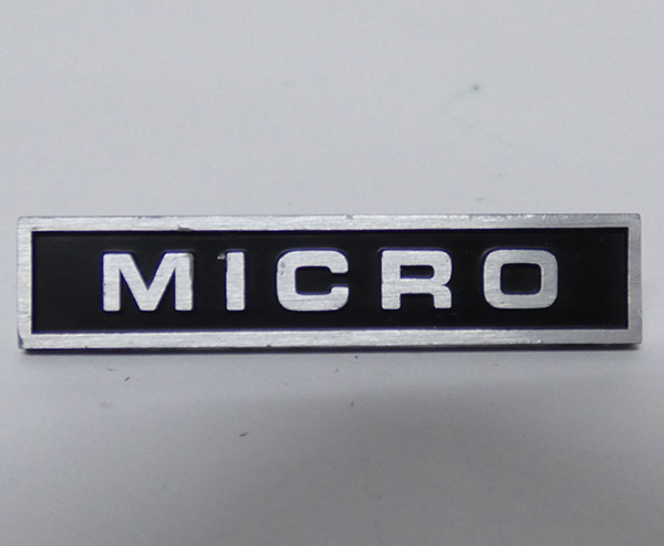 #MICRO micro . machine aluminium emblem Logo plate MR-411 width 47mm